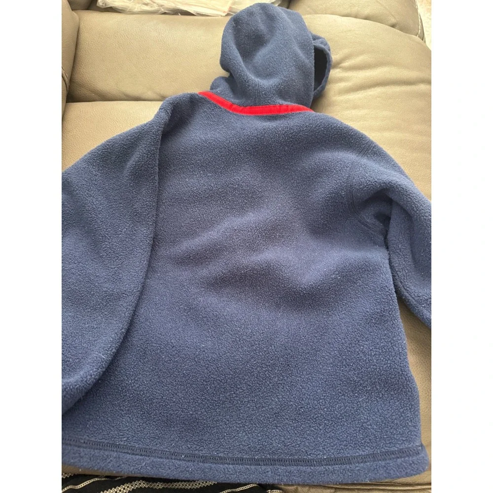Patagonia Synchilla Fleece Hoodie Navy Blue Red Trim Full Zip Toddler Size 3T